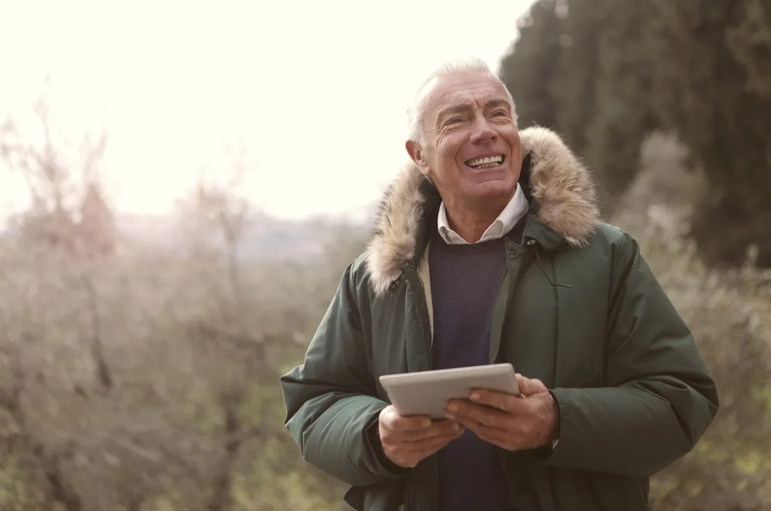 Active older man outdoors